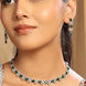 Rhodium Plated American Diamond Studded Necklace and Earrings Set - Opal Touch