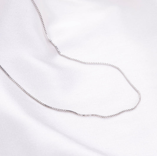 Opal Touch - Rhodium Plated Box Chain - Chain