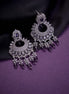 Rhodium Plated Chandelier Earrings with Stone Work - Opal Touch