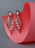Rhodium - Plated Cubic Zirconia & Pearl Feather Earrings - Opal Touch