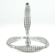 Rhodium Plated CZ Diamond Studded Bangles (Pack of 2) - Opal Touch