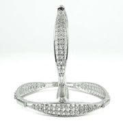 Rhodium Plated CZ Diamond Studded Bangles (Pack of 2) - Opal Touch