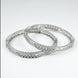Rhodium Plated CZ Diamond Twisted Wire Design Bangles (Pack of 2) - Opal Touch
