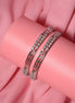 Rhodium Plated CZ Diamond Twisted Wire Design Bangles (Pack of 2) - Opal Touch
