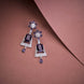 Rhodium Plated Dangle Earrings with Crystal Work - Opal Touch