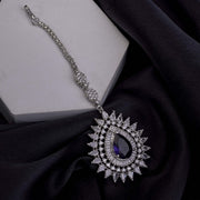 Rhodium Plated Divine Droplet Traditional Maang Tikka - Opal Touch