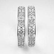 Rhodium Plated Floral CZ Diamond Bangles (Pack of 2) - Opal Touch