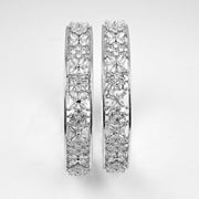 Rhodium Plated Floral CZ Diamond Bangles (Pack of 2) - Opal Touch