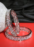 Rhodium Plated Floral CZ Diamond Bangles (Pack of 2) - Opal Touch