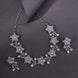 Rhodium Plated Floral Necklace Set - Opal Touch