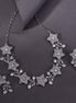 Rhodium Plated Floral Necklace Set - Opal Touch