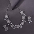 Rhodium Plated Floral Necklace Set - Opal Touch