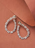 Rhodium Plated Glamorous Gemstone Hoop Earrings - Opal Touch