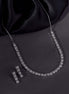 Rhodium Plated Necklace Earrings Set ‘Square Luxe’ Designer Jewelry with Stone Work - Opal Touch