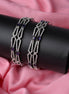 Rhodium Plated Stone Studded Bangle Set (Pack of 4) - Opal Touch