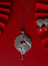 Rhodium Plated Zirconia Necklace and Earring Set - Opal Touch