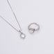 Rhodium Radiance Locket and Ring Combo - Opal Touch