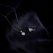 Opal Touch - Rhodium Radiance Locket and Ring Combo - Combo
