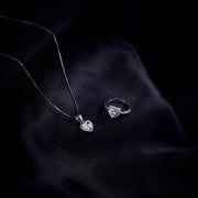 Opal Touch - Rhodium Radiance Locket and Ring Combo - Combo
