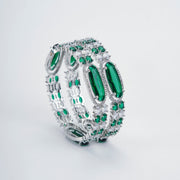 Opal Touch - Rhodium Rose Mint Bangles Set (Pack of 2) - Bangles