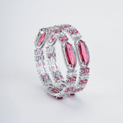 Opal Touch - Rhodium Rose Mint Bangles Set (Pack of 2) - Bangles
