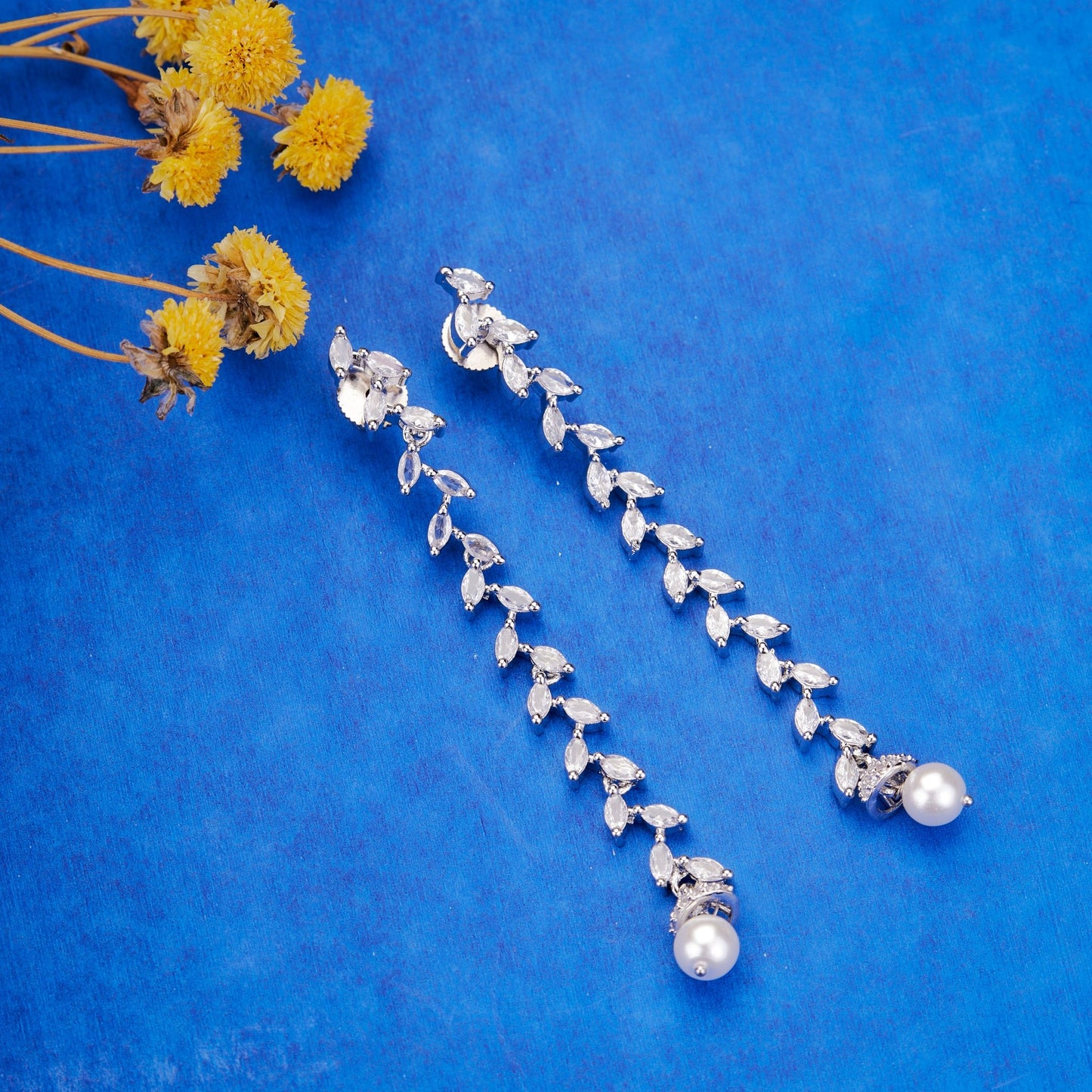 Opal Touch - Rhodium Shine Long Earrings - Earrings