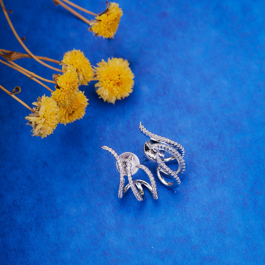 Opal Touch - Rhodium Sparkle Studs - Studs