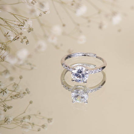 Opal Touch - Rhodium Wedding Band - Rings