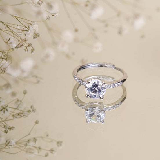 Opal Touch - Rhodium Wedding Band - Rings