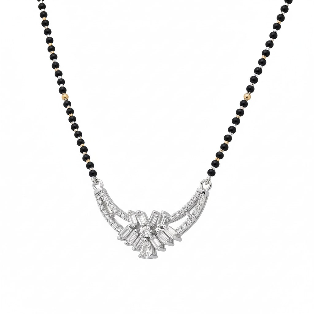 Rhodium Whisper Mangalsutra - Opal Touch