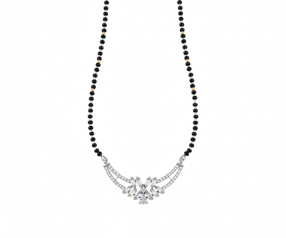 Rhodium Whisper Mangalsutra - Opal Touch