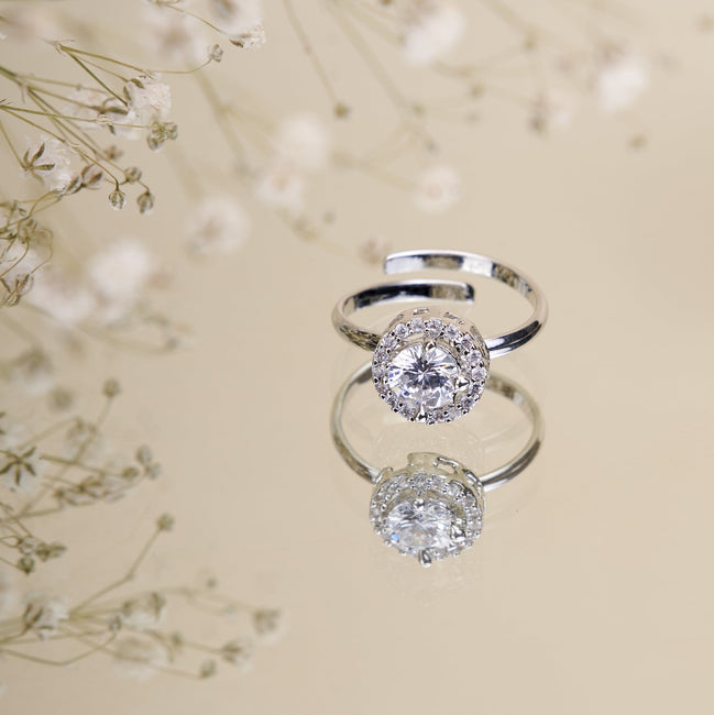 Opal Touch - Rhodium White Band - Rings