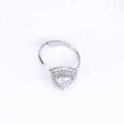 Opal Touch - Rhodium White Cubic Zirconia Ring -