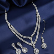 Rhodium White Pearl Necklace - Opal Touch