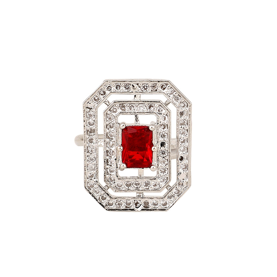 Opal Touch - Rohdium Essence Brass Ring -