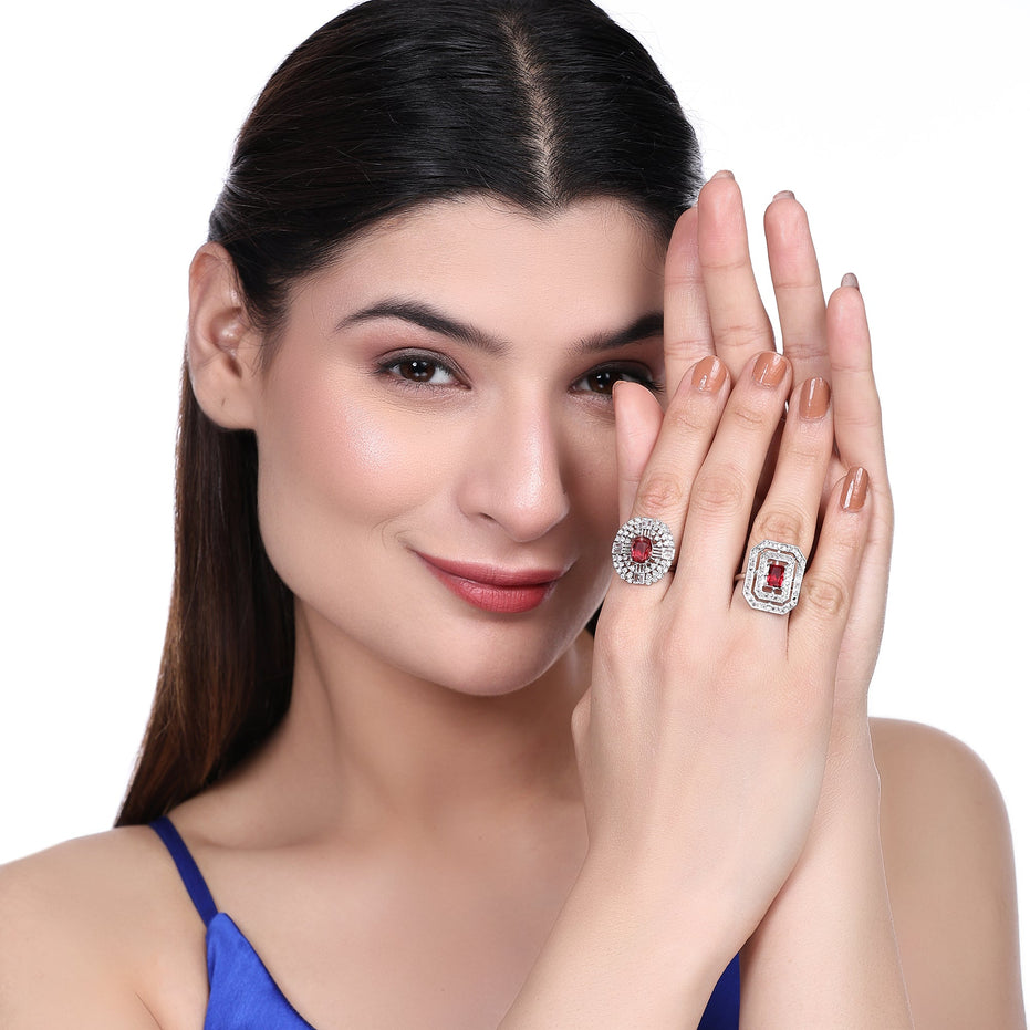 Opal Touch - Rohdium Essence Brass Ring -