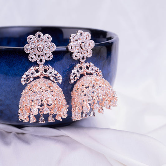 Opal Touch - Rose Flower Jhumka - Jhumka