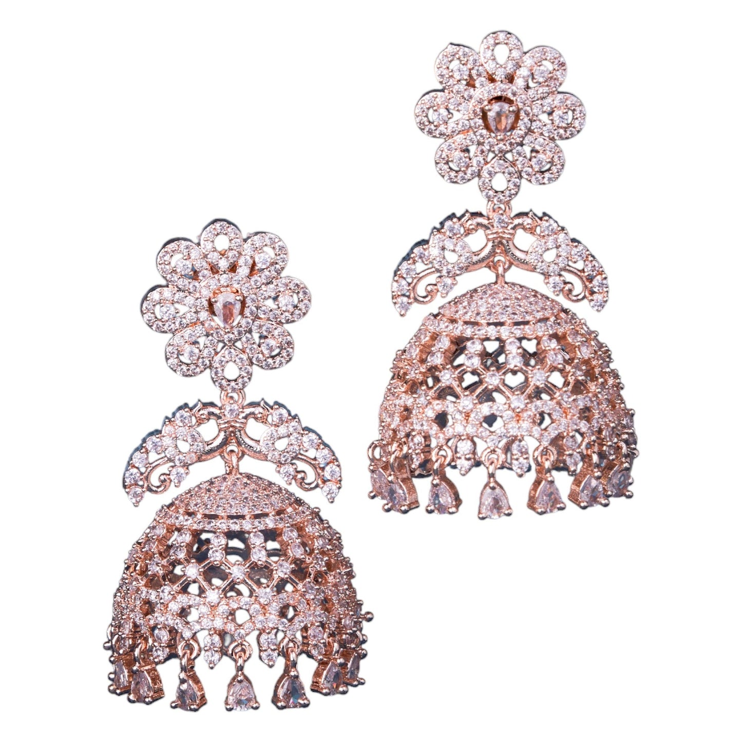 Opal Touch - Rose Flower Jhumka - Jhumka