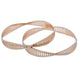 Bangles - Rose Gold and Silver Plated Bangles with Elegant Detailing - Opal Touch