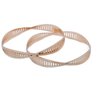 Bangles - Rose Gold and Silver Plated Bangles with Elegant Detailing - Opal Touch