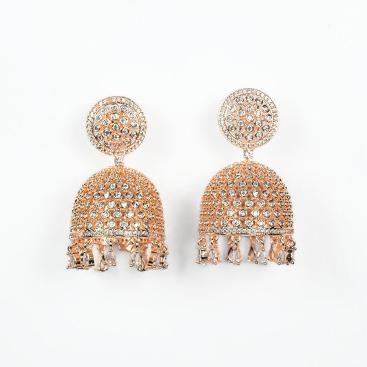 Rose Gold Bliss Jhumka - Opal Touch