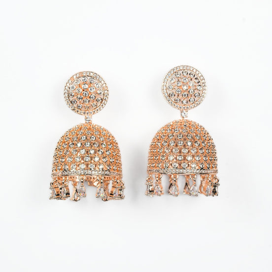 Rose Gold Bliss Jhumka - Opal Touch