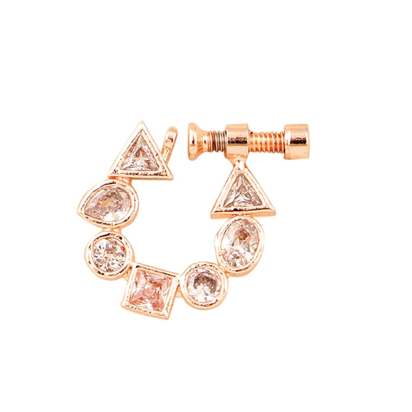 Opal Touch - Rose Gold CZ Nose Pin - Nose pin