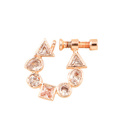 Opal Touch - Rose Gold CZ Nose Pin - Nose pin