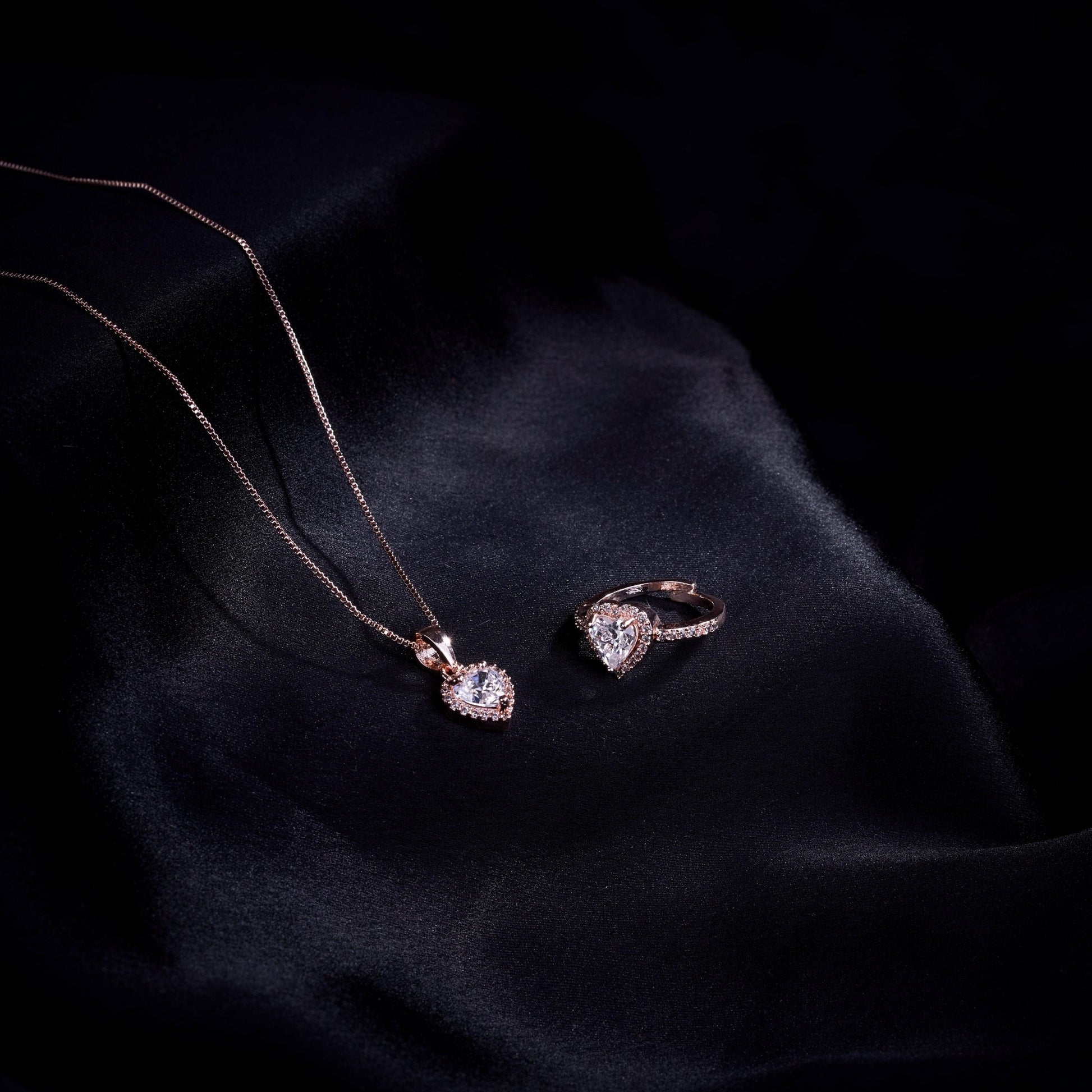 Opal Touch - Rose Gold Elegance Locket and Ring Combo - Combo