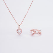 Rose Gold Elegance Locket and Ring Combo - Opal Touch