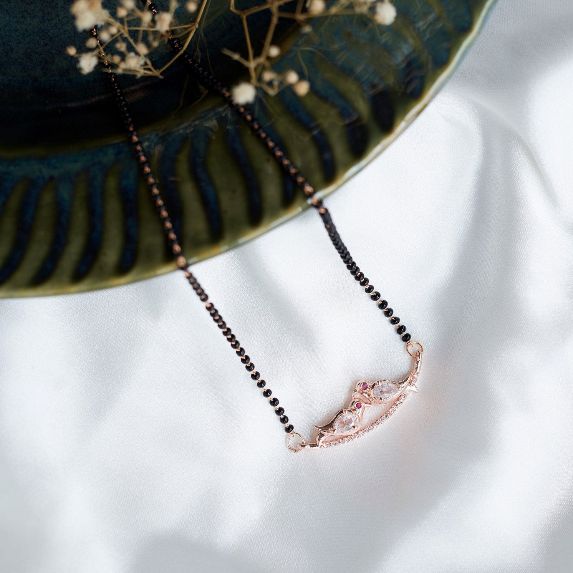 Mangalsutra - Rose Gold Embrace Mangalsutra - Opal Touch