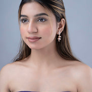 Jhumka - Rose Gold Gleam Layered Jhumkas - Opal Touch
