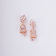 Jhumka - Rose Gold Gleam Layered Jhumkas - Opal Touch
