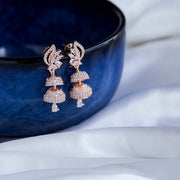 Jhumka - Rose Gold Gleam Layered Jhumkas - Opal Touch